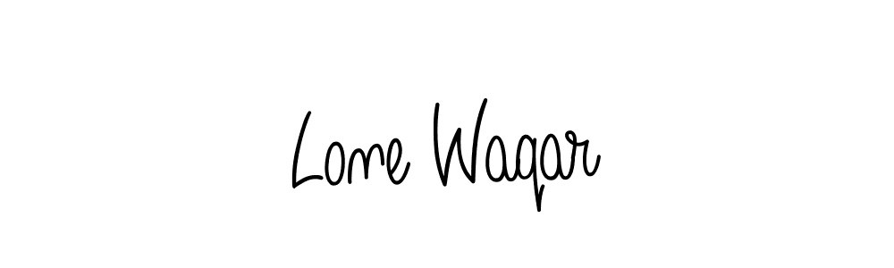 Make a beautiful signature design for name Lone Waqar. With this signature (Angelique-Rose-font-FFP) style, you can create a handwritten signature for free. Lone Waqar signature style 5 images and pictures png