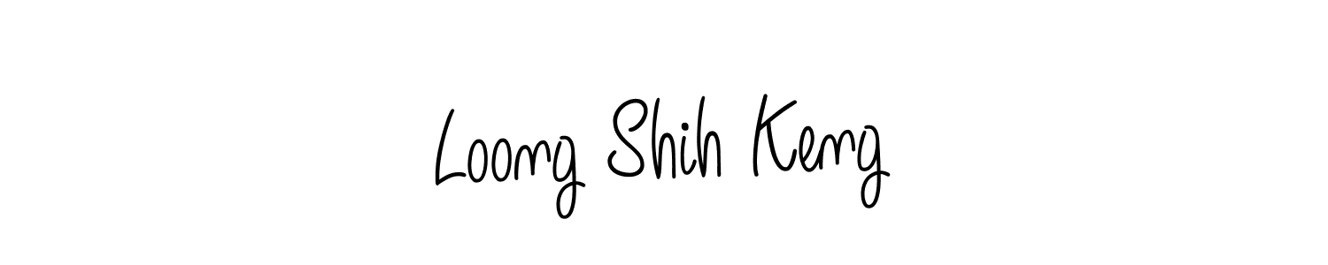 Loong Shih Keng stylish signature style. Best Handwritten Sign (Angelique-Rose-font-FFP) for my name. Handwritten Signature Collection Ideas for my name Loong Shih Keng. Loong Shih Keng signature style 5 images and pictures png