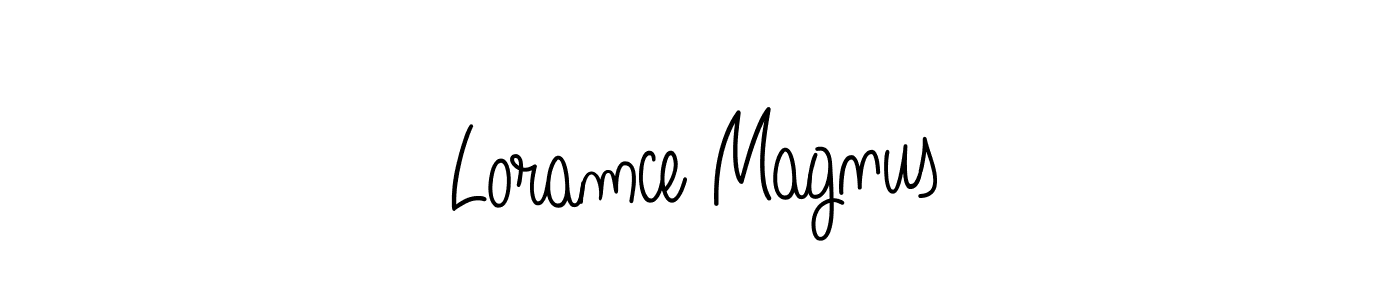 Make a beautiful signature design for name Loramce Magnus. With this signature (Angelique-Rose-font-FFP) style, you can create a handwritten signature for free. Loramce Magnus signature style 5 images and pictures png