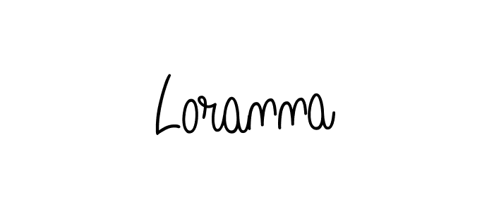 How to make Loranna name signature. Use Angelique-Rose-font-FFP style for creating short signs online. This is the latest handwritten sign. Loranna signature style 5 images and pictures png