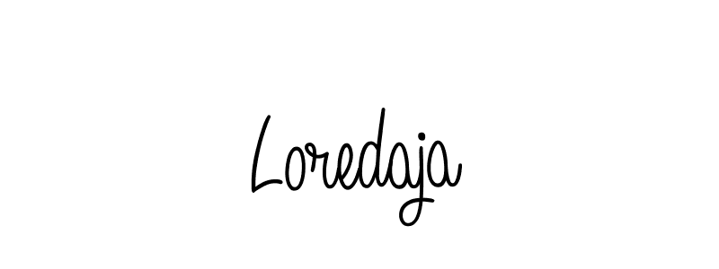Make a beautiful signature design for name Loredaja. With this signature (Angelique-Rose-font-FFP) style, you can create a handwritten signature for free. Loredaja signature style 5 images and pictures png