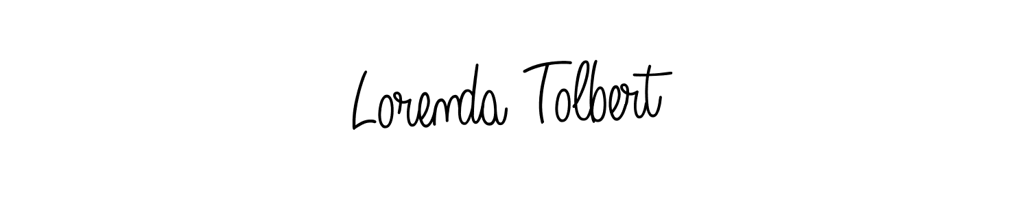Make a beautiful signature design for name Lorenda Tolbert. With this signature (Angelique-Rose-font-FFP) style, you can create a handwritten signature for free. Lorenda Tolbert signature style 5 images and pictures png