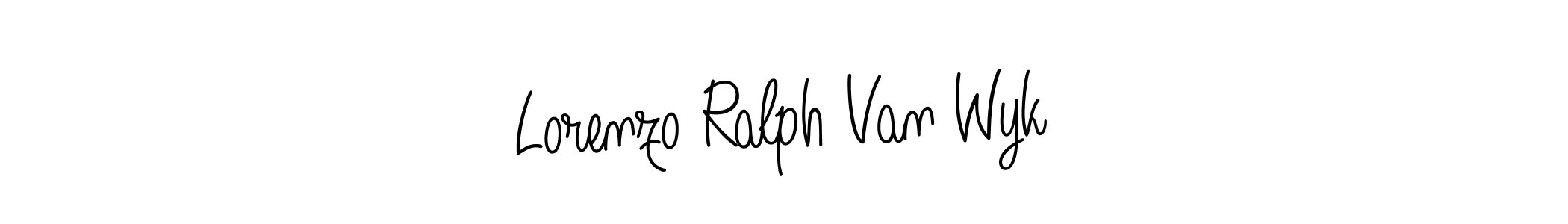 The best way (Angelique-Rose-font-FFP) to make a short signature is to pick only two or three words in your name. The name Lorenzo Ralph Van Wyk include a total of six letters. For converting this name. Lorenzo Ralph Van Wyk signature style 5 images and pictures png