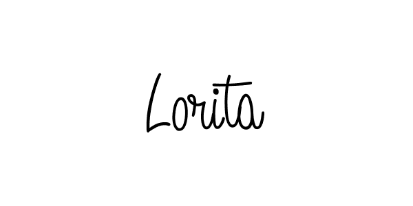 How to make Lorita name signature. Use Angelique-Rose-font-FFP style for creating short signs online. This is the latest handwritten sign. Lorita signature style 5 images and pictures png