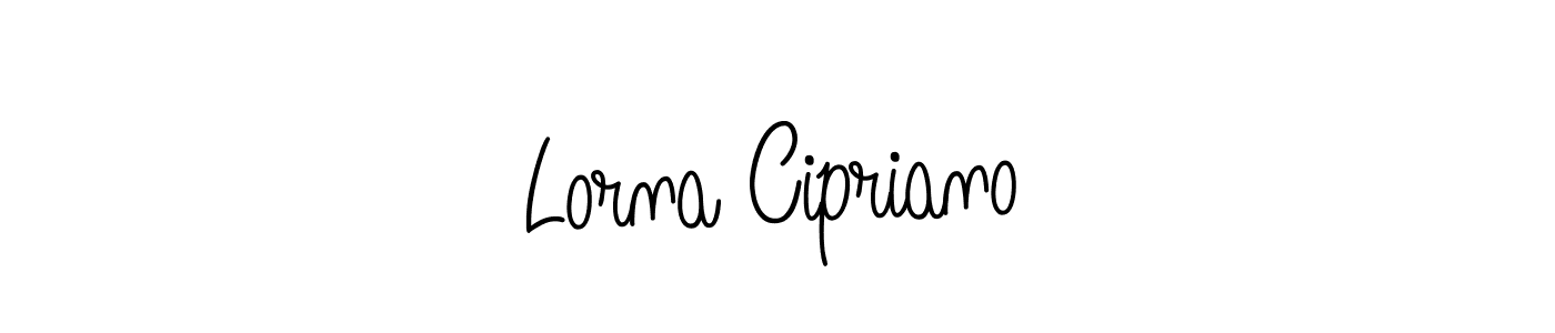 You should practise on your own different ways (Angelique-Rose-font-FFP) to write your name (Lorna Cipriano) in signature. don't let someone else do it for you. Lorna Cipriano signature style 5 images and pictures png