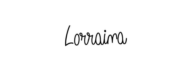 Make a beautiful signature design for name Lorraina. With this signature (Angelique-Rose-font-FFP) style, you can create a handwritten signature for free. Lorraina signature style 5 images and pictures png