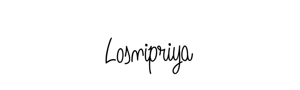 Create a beautiful signature design for name Losnipriya. With this signature (Angelique-Rose-font-FFP) fonts, you can make a handwritten signature for free. Losnipriya signature style 5 images and pictures png