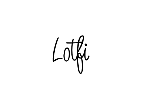 Design your own signature with our free online signature maker. With this signature software, you can create a handwritten (Angelique-Rose-font-FFP) signature for name Lotfi. Lotfi signature style 5 images and pictures png