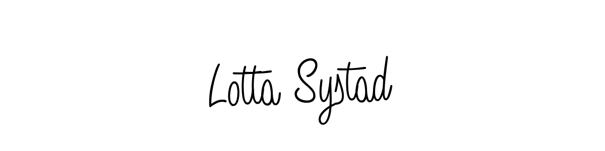 if you are searching for the best signature style for your name Lotta Systad. so please give up your signature search. here we have designed multiple signature styles  using Angelique-Rose-font-FFP. Lotta Systad signature style 5 images and pictures png