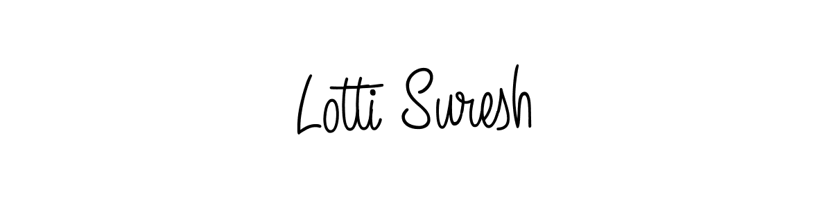 How to make Lotti Suresh name signature. Use Angelique-Rose-font-FFP style for creating short signs online. This is the latest handwritten sign. Lotti Suresh signature style 5 images and pictures png