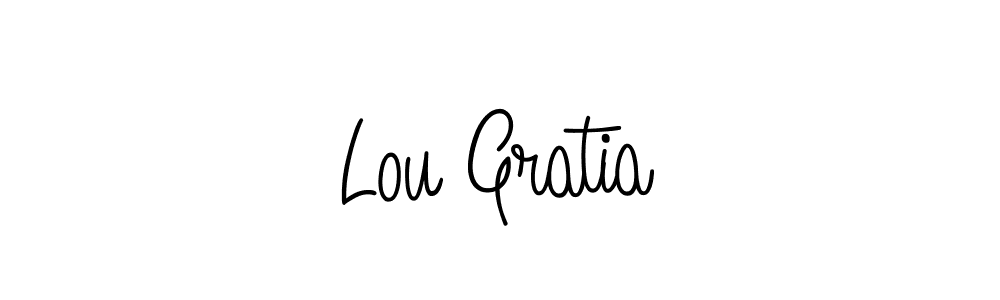 How to make Lou Gratia name signature. Use Angelique-Rose-font-FFP style for creating short signs online. This is the latest handwritten sign. Lou Gratia signature style 5 images and pictures png