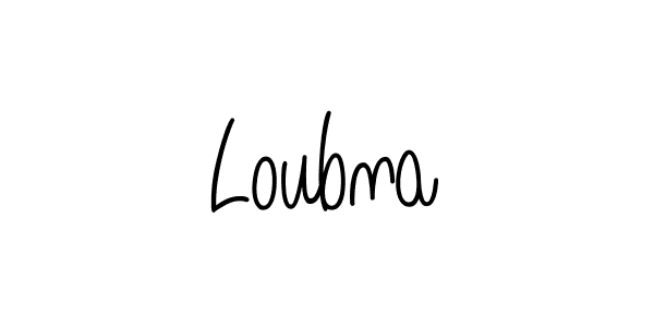 Use a signature maker to create a handwritten signature online. With this signature software, you can design (Angelique-Rose-font-FFP) your own signature for name Loubna. Loubna signature style 5 images and pictures png