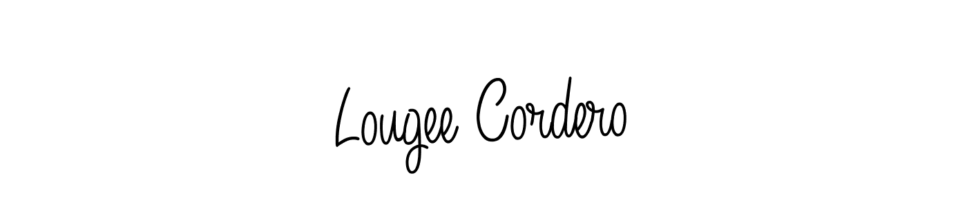 Use a signature maker to create a handwritten signature online. With this signature software, you can design (Angelique-Rose-font-FFP) your own signature for name Lougee Cordero. Lougee Cordero signature style 5 images and pictures png