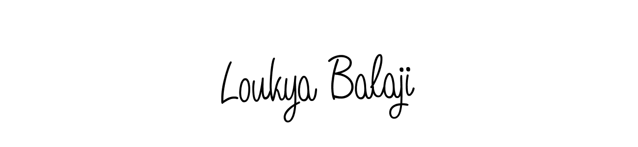 How to Draw Loukya Balaji signature style? Angelique-Rose-font-FFP is a latest design signature styles for name Loukya Balaji. Loukya Balaji signature style 5 images and pictures png