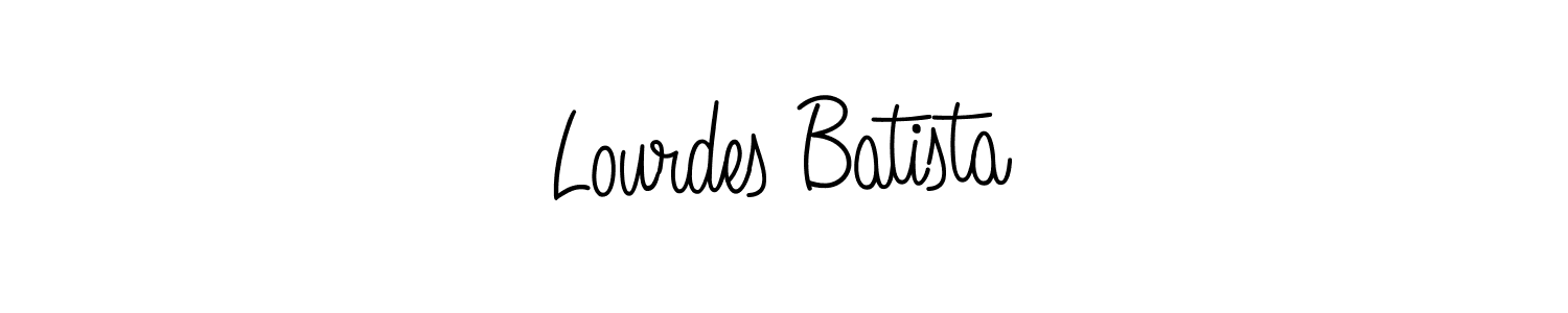You should practise on your own different ways (Angelique-Rose-font-FFP) to write your name (Lourdes Batista) in signature. don't let someone else do it for you. Lourdes Batista signature style 5 images and pictures png