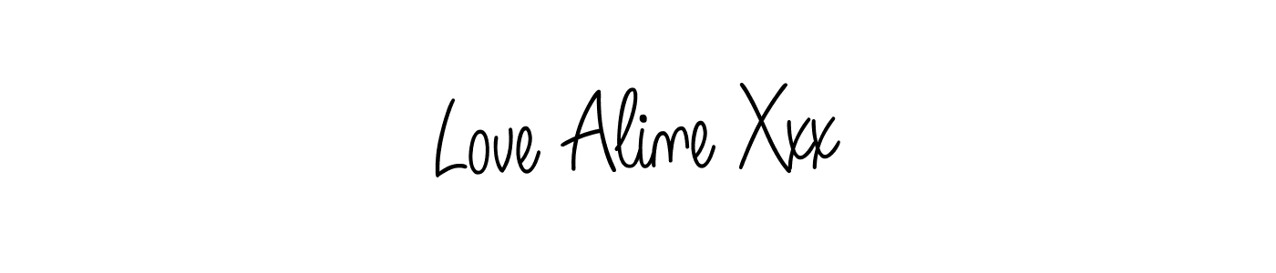 Love Aline Xxx stylish signature style. Best Handwritten Sign (Angelique-Rose-font-FFP) for my name. Handwritten Signature Collection Ideas for my name Love Aline Xxx. Love Aline Xxx signature style 5 images and pictures png