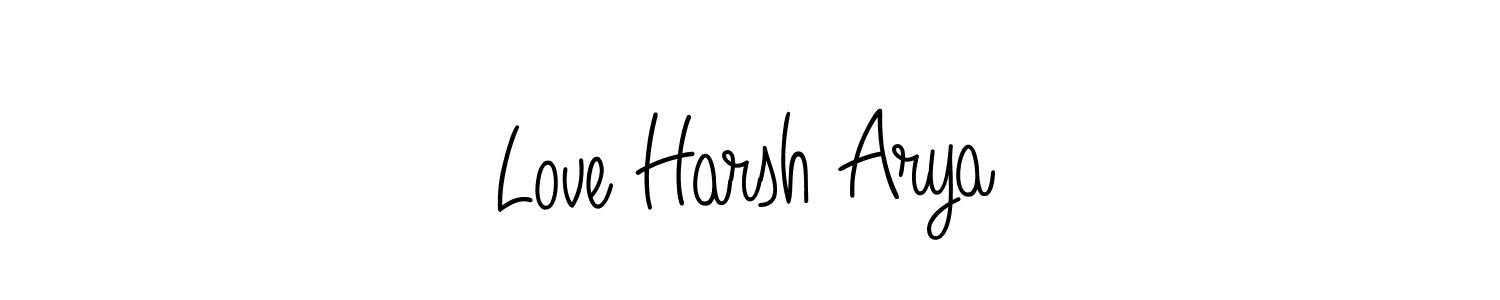 You should practise on your own different ways (Angelique-Rose-font-FFP) to write your name (Love Harsh Arya) in signature. don't let someone else do it for you. Love Harsh Arya signature style 5 images and pictures png