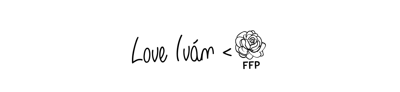 How to make Love Iván <3 signature? Angelique-Rose-font-FFP is a professional autograph style. Create handwritten signature for Love Iván <3 name. Love Iván <3 signature style 5 images and pictures png