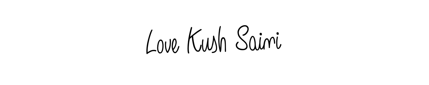 The best way (Angelique-Rose-font-FFP) to make a short signature is to pick only two or three words in your name. The name Love Kush Saini include a total of six letters. For converting this name. Love Kush Saini signature style 5 images and pictures png