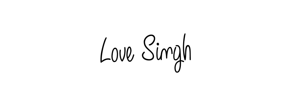 Love Singh stylish signature style. Best Handwritten Sign (Angelique-Rose-font-FFP) for my name. Handwritten Signature Collection Ideas for my name Love Singh. Love Singh signature style 5 images and pictures png
