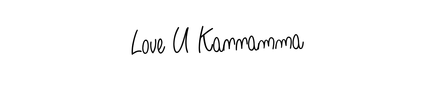 How to make Love U Kannamma signature? Angelique-Rose-font-FFP is a professional autograph style. Create handwritten signature for Love U Kannamma name. Love U Kannamma signature style 5 images and pictures png