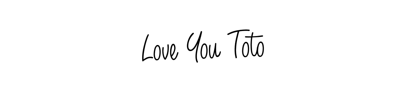 How to make Love You Toto name signature. Use Angelique-Rose-font-FFP style for creating short signs online. This is the latest handwritten sign. Love You Toto signature style 5 images and pictures png