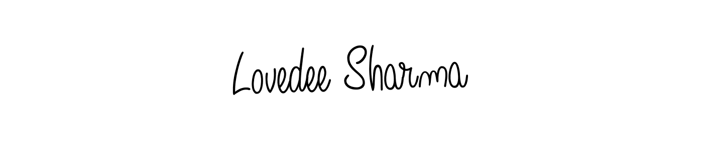 Create a beautiful signature design for name Lovedee Sharma. With this signature (Angelique-Rose-font-FFP) fonts, you can make a handwritten signature for free. Lovedee Sharma signature style 5 images and pictures png