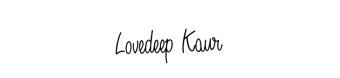 Make a beautiful signature design for name Lovedeep Kaur. With this signature (Angelique-Rose-font-FFP) style, you can create a handwritten signature for free. Lovedeep Kaur signature style 5 images and pictures png