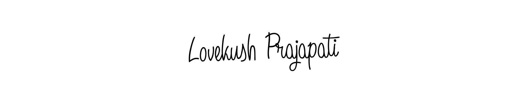Use a signature maker to create a handwritten signature online. With this signature software, you can design (Angelique-Rose-font-FFP) your own signature for name Lovekush Prajapati. Lovekush Prajapati signature style 5 images and pictures png