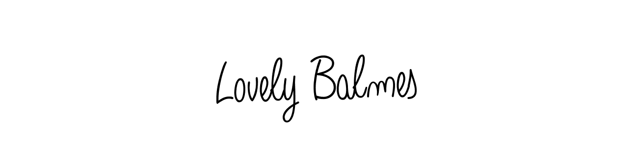 Make a beautiful signature design for name Lovely Balmes. With this signature (Angelique-Rose-font-FFP) style, you can create a handwritten signature for free. Lovely Balmes signature style 5 images and pictures png