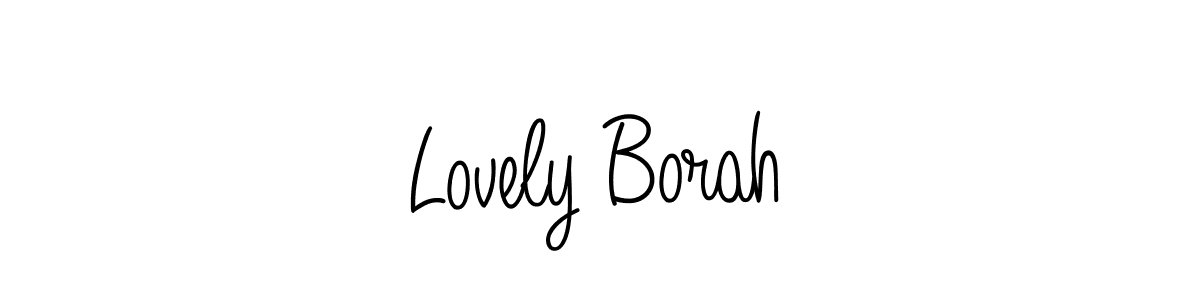 The best way (Angelique-Rose-font-FFP) to make a short signature is to pick only two or three words in your name. The name Lovely Borah include a total of six letters. For converting this name. Lovely Borah signature style 5 images and pictures png