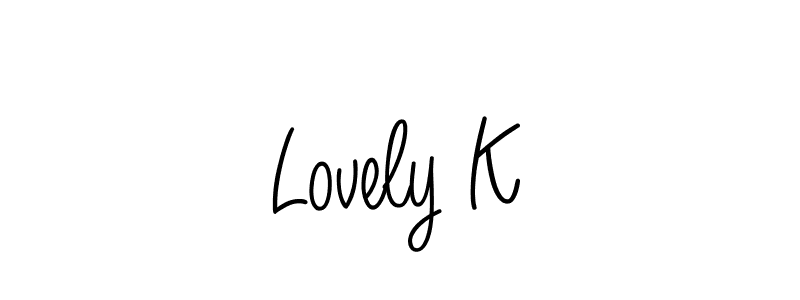 Design your own signature with our free online signature maker. With this signature software, you can create a handwritten (Angelique-Rose-font-FFP) signature for name Lovely K. Lovely K signature style 5 images and pictures png
