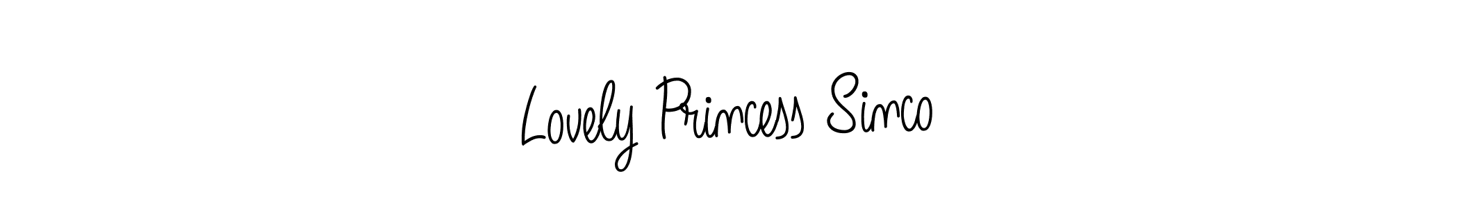 Lovely Princess Sinco stylish signature style. Best Handwritten Sign (Angelique-Rose-font-FFP) for my name. Handwritten Signature Collection Ideas for my name Lovely Princess Sinco. Lovely Princess Sinco signature style 5 images and pictures png
