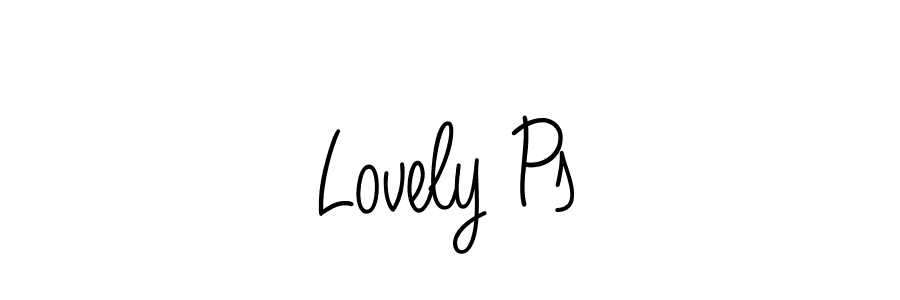 Use a signature maker to create a handwritten signature online. With this signature software, you can design (Angelique-Rose-font-FFP) your own signature for name Lovely Ps. Lovely Ps signature style 5 images and pictures png