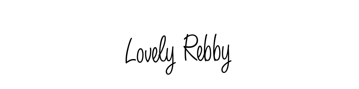 You should practise on your own different ways (Angelique-Rose-font-FFP) to write your name (Lovely Rebby) in signature. don't let someone else do it for you. Lovely Rebby signature style 5 images and pictures png