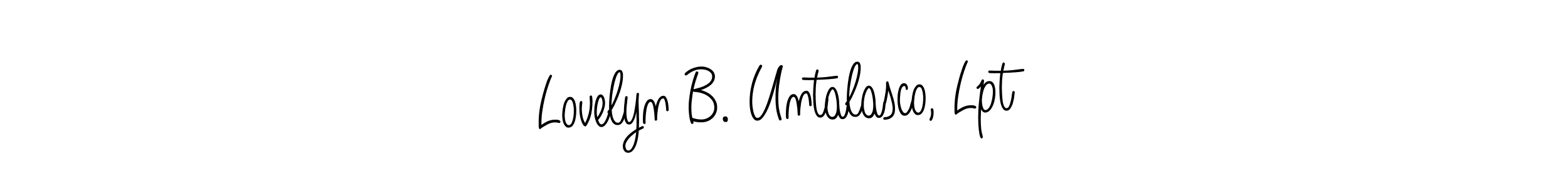 You should practise on your own different ways (Angelique-Rose-font-FFP) to write your name (Lovelyn B. Untalasco, Lpt) in signature. don't let someone else do it for you. Lovelyn B. Untalasco, Lpt signature style 5 images and pictures png