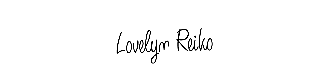 You should practise on your own different ways (Angelique-Rose-font-FFP) to write your name (Lovelyn Reiko) in signature. don't let someone else do it for you. Lovelyn Reiko signature style 5 images and pictures png