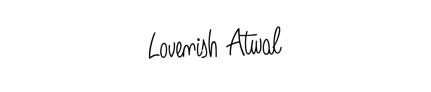 if you are searching for the best signature style for your name Lovenish Atwal. so please give up your signature search. here we have designed multiple signature styles  using Angelique-Rose-font-FFP. Lovenish Atwal signature style 5 images and pictures png