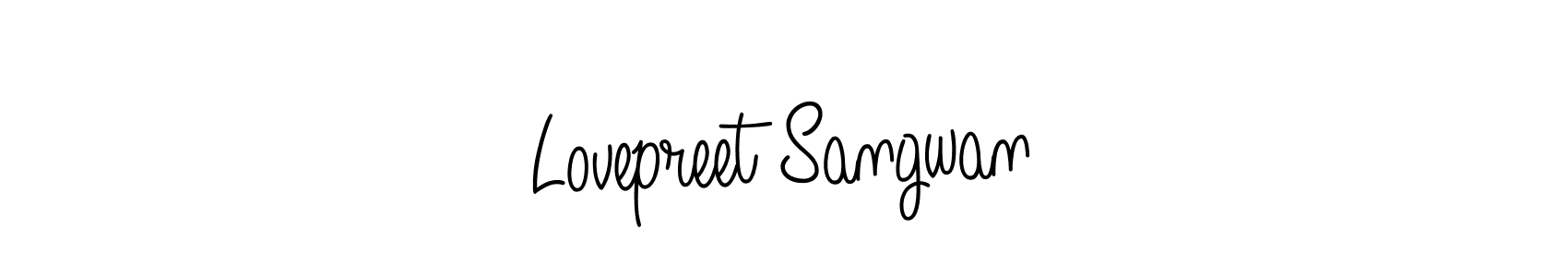 How to make Lovepreet Sangwan name signature. Use Angelique-Rose-font-FFP style for creating short signs online. This is the latest handwritten sign. Lovepreet Sangwan signature style 5 images and pictures png