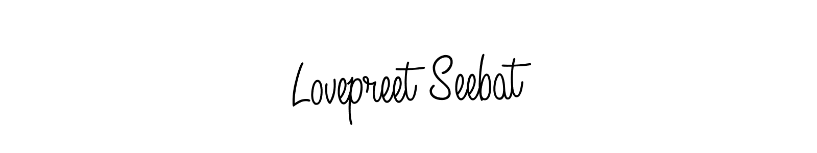 Lovepreet Seebat stylish signature style. Best Handwritten Sign (Angelique-Rose-font-FFP) for my name. Handwritten Signature Collection Ideas for my name Lovepreet Seebat. Lovepreet Seebat signature style 5 images and pictures png