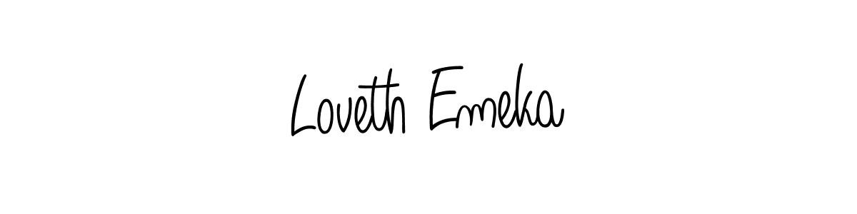 if you are searching for the best signature style for your name Loveth Emeka. so please give up your signature search. here we have designed multiple signature styles  using Angelique-Rose-font-FFP. Loveth Emeka signature style 5 images and pictures png