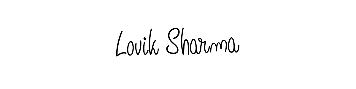 if you are searching for the best signature style for your name Lovik Sharma. so please give up your signature search. here we have designed multiple signature styles  using Angelique-Rose-font-FFP. Lovik Sharma signature style 5 images and pictures png