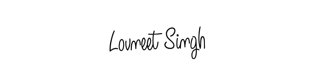 How to make Lovneet Singh name signature. Use Angelique-Rose-font-FFP style for creating short signs online. This is the latest handwritten sign. Lovneet Singh signature style 5 images and pictures png