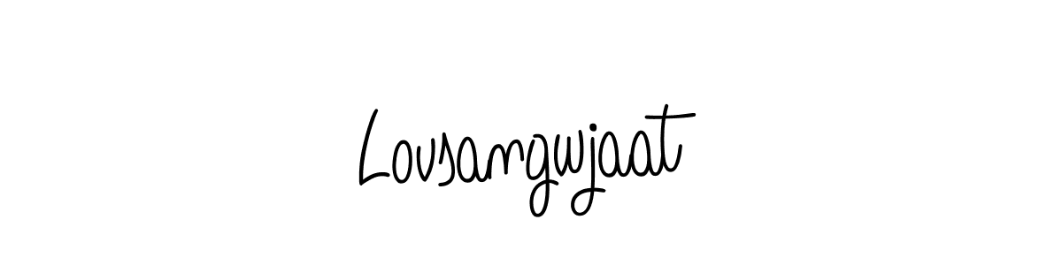 The best way (Angelique-Rose-font-FFP) to make a short signature is to pick only two or three words in your name. The name Lovsangwjaat include a total of six letters. For converting this name. Lovsangwjaat signature style 5 images and pictures png