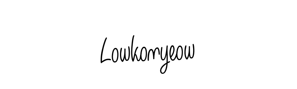 Also we have Lowkonyeow name is the best signature style. Create professional handwritten signature collection using Angelique-Rose-font-FFP autograph style. Lowkonyeow signature style 5 images and pictures png