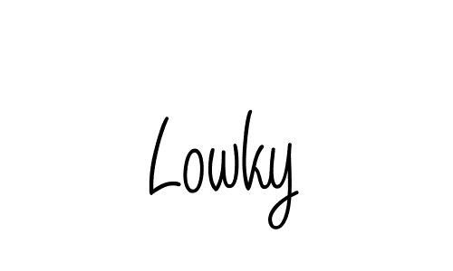 Create a beautiful signature design for name Lowky. With this signature (Angelique-Rose-font-FFP) fonts, you can make a handwritten signature for free. Lowky signature style 5 images and pictures png