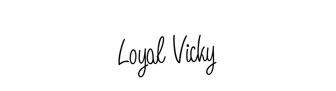 The best way (Angelique-Rose-font-FFP) to make a short signature is to pick only two or three words in your name. The name Loyal Vicky include a total of six letters. For converting this name. Loyal Vicky signature style 5 images and pictures png