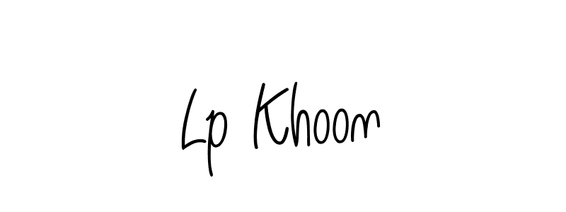 Design your own signature with our free online signature maker. With this signature software, you can create a handwritten (Angelique-Rose-font-FFP) signature for name Lp Khoon. Lp Khoon signature style 5 images and pictures png