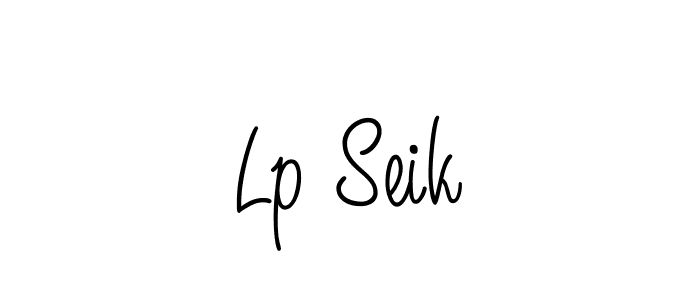The best way (Angelique-Rose-font-FFP) to make a short signature is to pick only two or three words in your name. The name Lp Seik include a total of six letters. For converting this name. Lp Seik signature style 5 images and pictures png