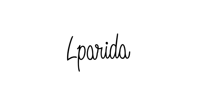 Use a signature maker to create a handwritten signature online. With this signature software, you can design (Angelique-Rose-font-FFP) your own signature for name Lparida. Lparida signature style 5 images and pictures png
